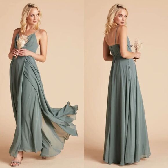 Birdy Grey Kaia Sea Glass Chiffon Dress Gown Bridesmaid Small Formal NEW Prom - Picture 1 of 7